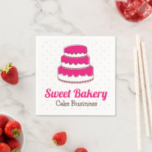 Roze taart servet met Stippen Bakkerij Verjaardag