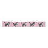 Roze Tabby kat kattekatten schattig Satin Ribbon Lint (Voorkant)