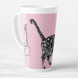 Roze Tabby Kat Katten Roze Meisjesnaam Nursery Latte Mok