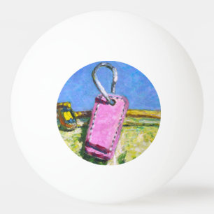 Roze Tag Geschilderd Landschap Contemporary Abstra Pingpongballen