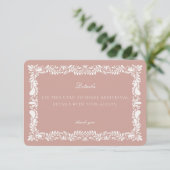 Roze Talavera Tegel Details Kaart Invitation Inser (Staand voorkant)