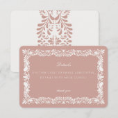 Roze Talavera Tegel Details Kaart Invitation Inser (Voorkant / Achterkant)
