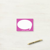 Roze Talk Bubble gerangschikt op maat Post-it® Notes (Op bureau)