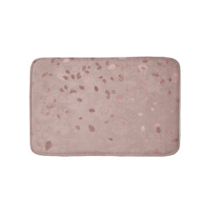 Roze Tan Brown Shiny Gold Elegant Random Leaves Badmat