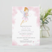 Roze Tand Fairy Letter Kaart (Staand voorkant)