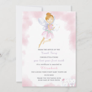 Roze Tand Fairy Letter Kaart