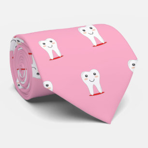 Roze Tand Tanden Tandarts Halseinden Stropdas