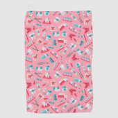 Roze tandheelkundig patroon golfhanddoek (Voorkant)