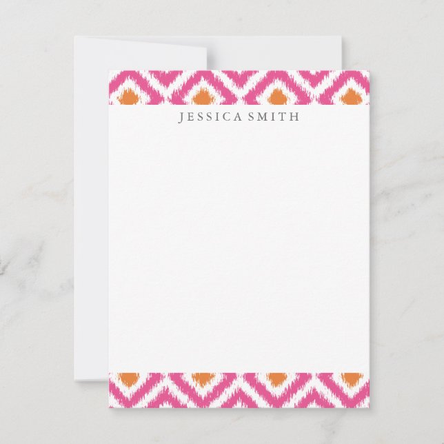 Roze Tangerine Ikat Pattern (Voorkant)