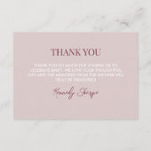 Roze Tarot Baby shower Dank u kaart (Achterkant)