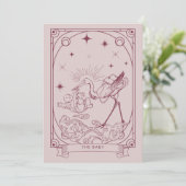 Roze Tarot Baby shower Invitation Kaart (Staand voorkant)