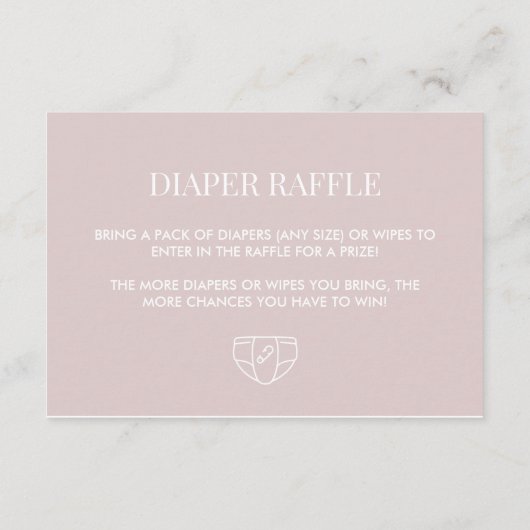 Roze Tarot Baby shower Luier Raffle Enclosure Informatiekaartje (Achterkant)