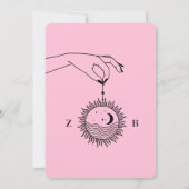 Roze tarot bruiloft kaart (Achterkant)