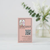  Roze Tarot Liefhebbers QR Bruiloft RSVP Kaart (Staand voorkant)