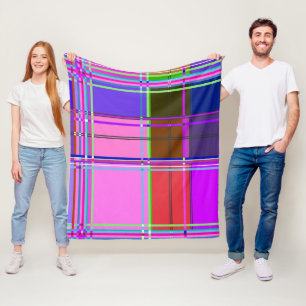 Roze tartan stof patroon stof Madras Fleece Deken
