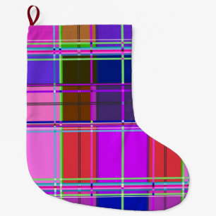 Roze tartan stof patroon stof Madras Grote Kerstsok