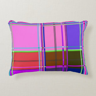 Roze tartan stofpatroon stof Madras Accent Kussen