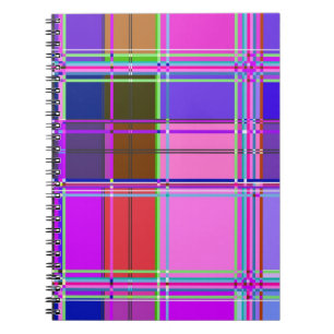 Roze tartan stofpatroon stof Madras Notitieboek