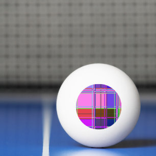 Roze tartan stofpatroon stof Madras Pingpongballen