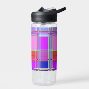 Roze tartan stofpatroon stof Madras Waterfles