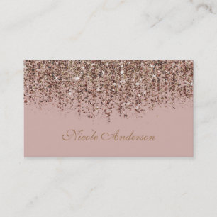 Roze Taupe Brons Gouden Glitter Glam Visitekaartje