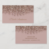 Roze Taupe Brons Gouden Glitter Glam Visitekaartje (Voorkant / Achterkant)
