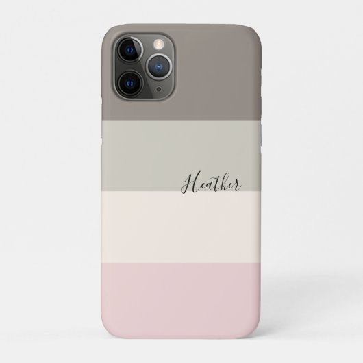 Roze Taupe Cream Kleurenblok Gepersonaliseerd Case-Mate iPhone Case (Achterkant)