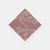 Roze Taupe Damast Elegante Klassieke Bruiloft Servet (Hoek)