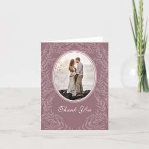 Roze Taupe Trouw Vintage Botanisch Bedankkaart