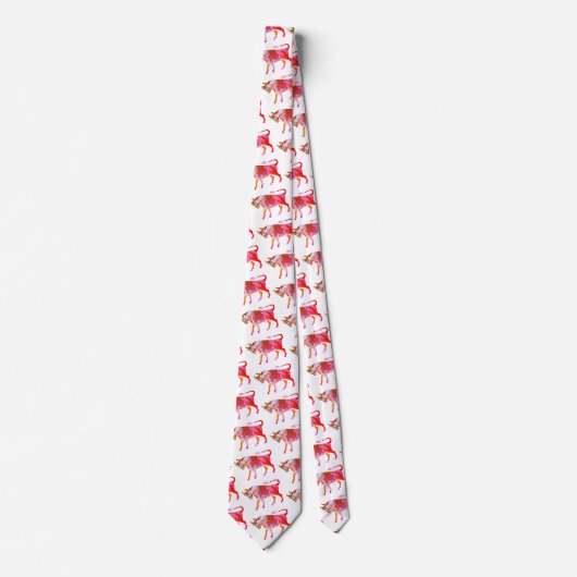 Roze Taurus Zodiac Sign Stropdas (Voorkant)