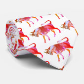 Roze Taurus Zodiac Sign Stropdas (Opgerold)