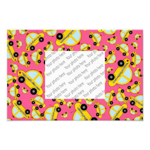 Roze taxipatroon foto afdruk