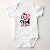 Roze Te Schattige om spookbelettering Halloween Romper (Voorkant)