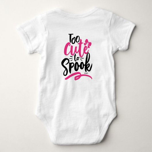 Roze Te Schattige om spookbelettering Halloween Romper (Achterkant)
