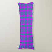 Roze Teal Paarse Geruite Argyle Patroon Lichaamskussen (Voorkant Verticaal)
