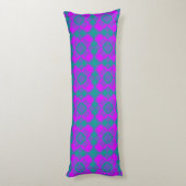 Roze Teal Paarse Geruite Argyle Patroon Lichaamskussen (Achterkant (Verticaal))