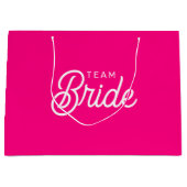 Roze Team Bruid Custom Geschenk Tas Groot Cadeauzakje (Voorkant)