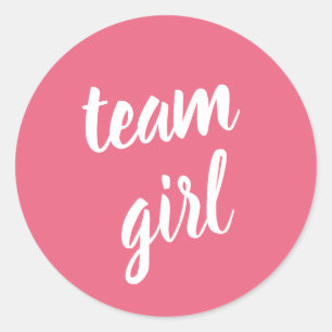 Roze team meisje Baby shower Ronde Sticker