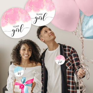 Roze team meisje sekse onthult feest stickers