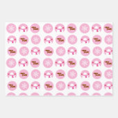 Roze teckel Snowflake Snowman Kerstcadeau Inpakpapier Vel (Voorkant 3)