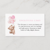 Roze Teddy Bear Baby shower Behuizing Kaart (Voorkant)