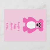 Roze Teddy Bear Baby shower Bingo Spel Kaarten (Achterkant)