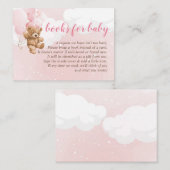 Roze Teddy Bear met Balloons Boeken voor Baby Informatiekaartje (Voorkant / Achterkant)