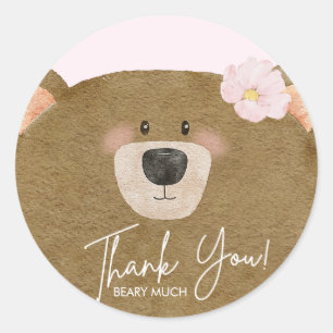 Roze Teddy We kunnen Barly Wachten Meisje Baby sho Ronde Sticker