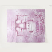 Roze teddybeer achtergrond wandkleed (Voorkant (horizontaal))