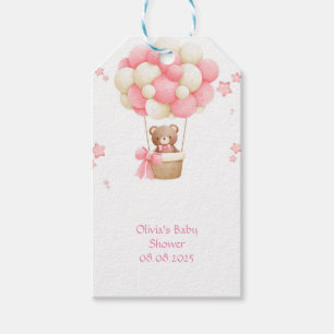 Roze teddybeer cadeaulabel