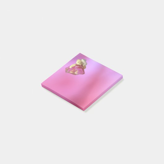 Roze teddybeer feestbeest post-it® notes (Schuin)