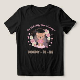 Roze Teddybeer Mama-in-spe Tri-Blend Shirt