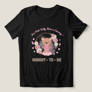 Roze Teddybeer Mama-in-spe  Tri-Blend Shirt