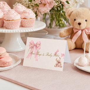 Roze Teddybeer Voedsel Tentkaart Kaart